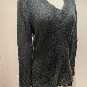 Elegant Charcoal V-Neck Sweater